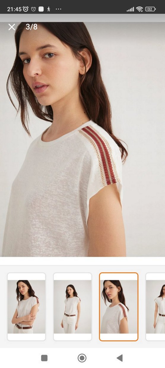 Nakışlı Beyaz Kadın Kısa Kollu Tişört - Görsel 2