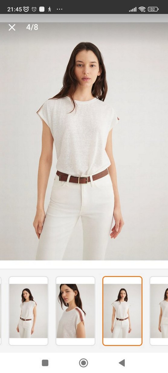 Nakışlı Beyaz Kadın Kısa Kollu Tişört - Görsel 3