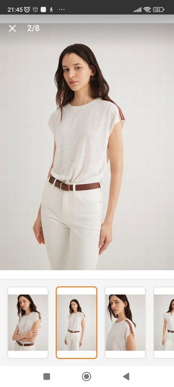 Nakışlı Beyaz Kadın Kısa Kollu Tişört - Görsel 4