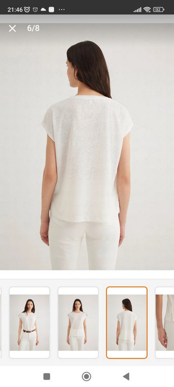 Nakışlı Beyaz Kadın Kısa Kollu Tişört - Görsel 5