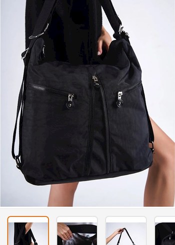 siyah solobag Omuz Çantası Fermuarlı - Görsel 11