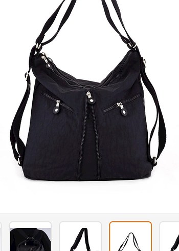 siyah solobag Omuz Çantası Fermuarlı - Görsel 8