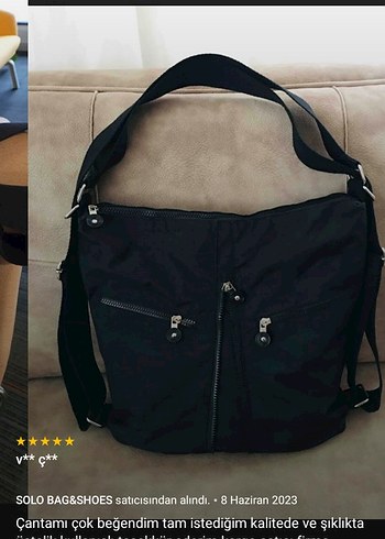 siyah solobag Omuz Çantası Fermuarlı - Görsel 5