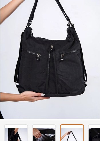 siyah solobag Omuz Çantası Fermuarlı - Görsel 12