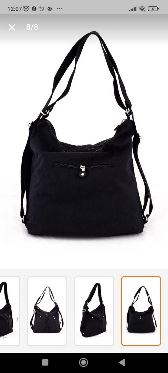 siyah solobag Omuz Çantası Fermuarlı - Görsel 4