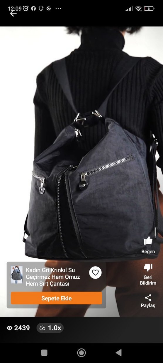 siyah solobag Omuz Çantası Fermuarlı - Görsel 2