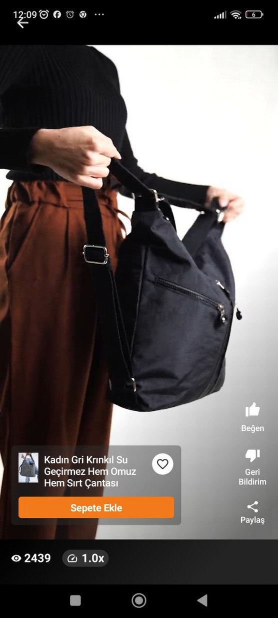 siyah solobag Omuz Çantası Fermuarlı - Görsel 3