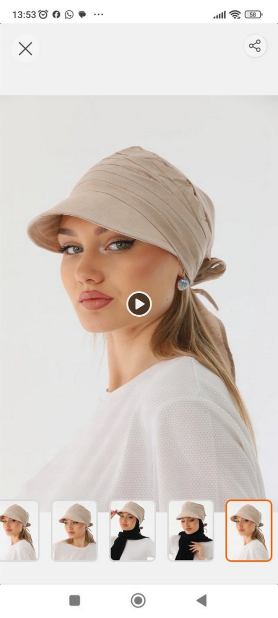 Bej Minimalist Kadın Şapka - Görsel 3