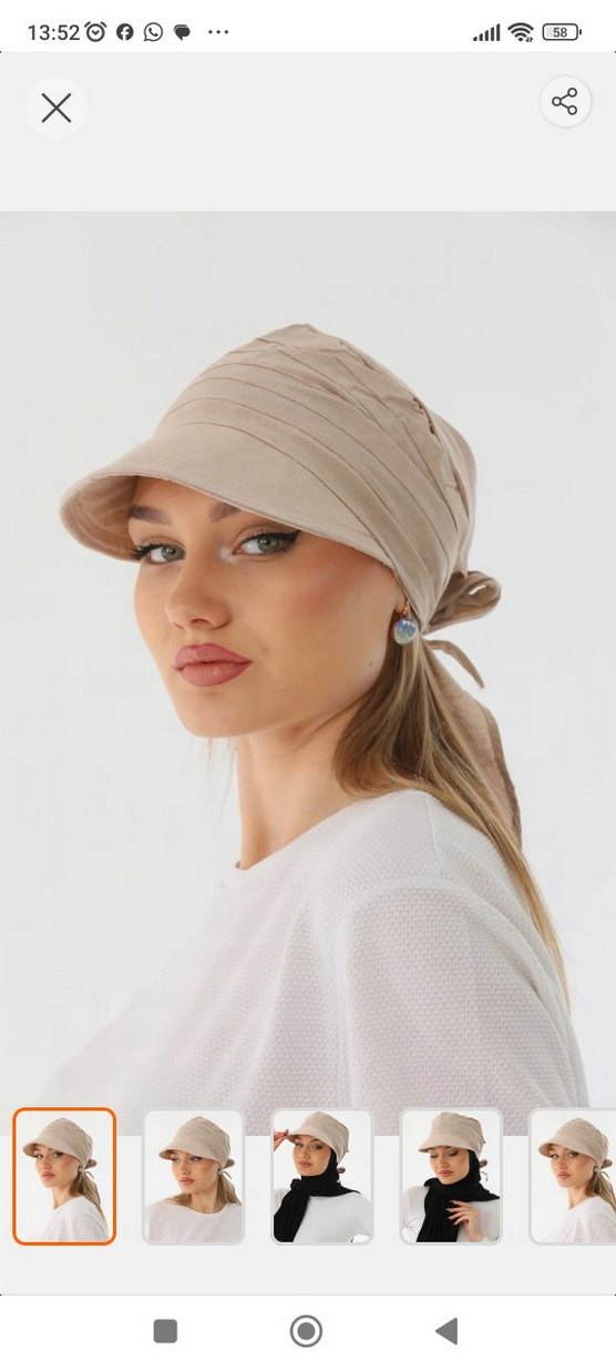Bej Minimalist Kadın Şapka - Görsel 5