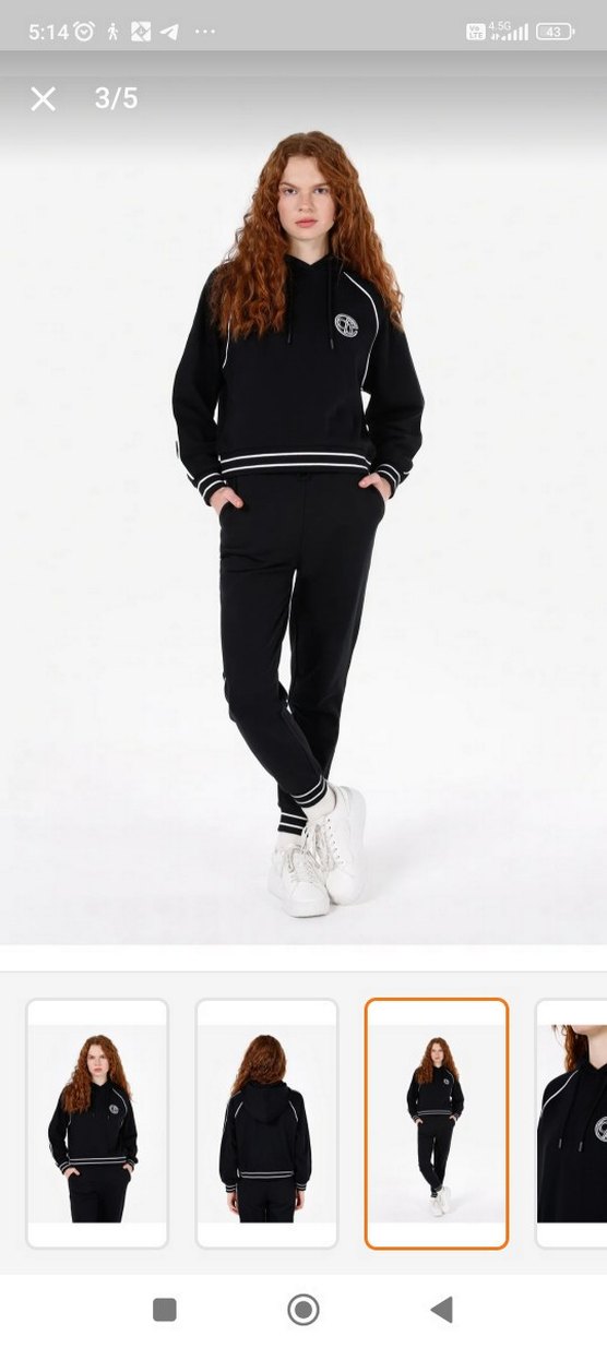 Siyah Uzun Kollu Rahat Kesim Sweatshirt - Görsel 3