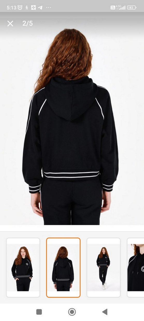 Siyah Uzun Kollu Rahat Kesim Sweatshirt - Görsel 4