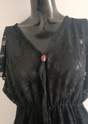 Dantel Detaylı Siyah pareo SM uyumlu - Görsel 5