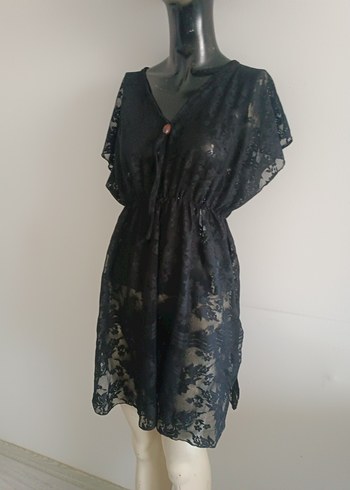 Dantel Detaylı Siyah pareo SM uyumlu - Görsel 11