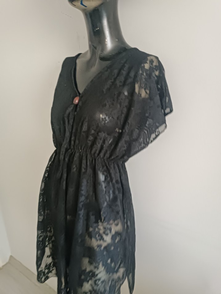 Dantel Detaylı Siyah pareo SM uyumlu - Görsel 3