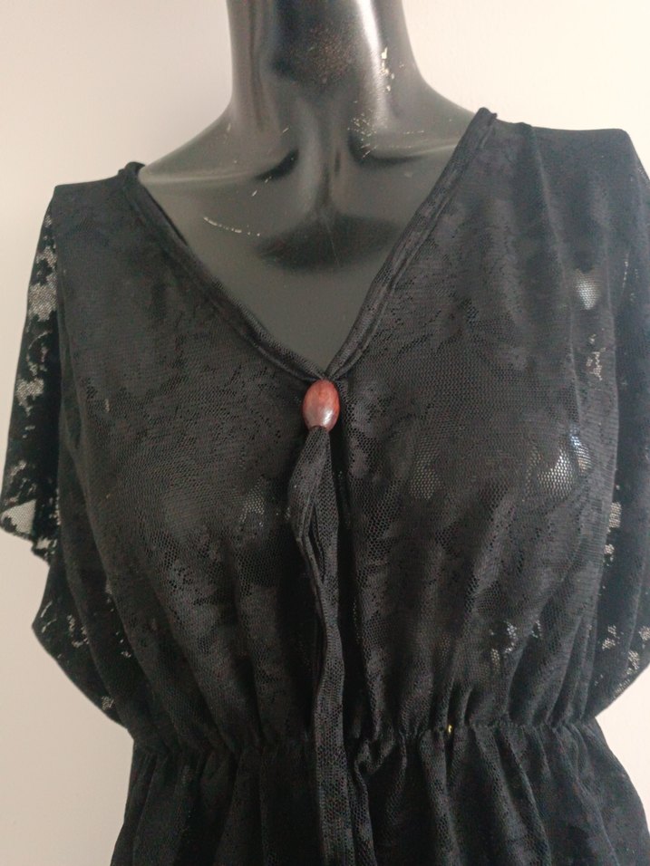 Dantel Detaylı Siyah pareo SM uyumlu - Görsel 5
