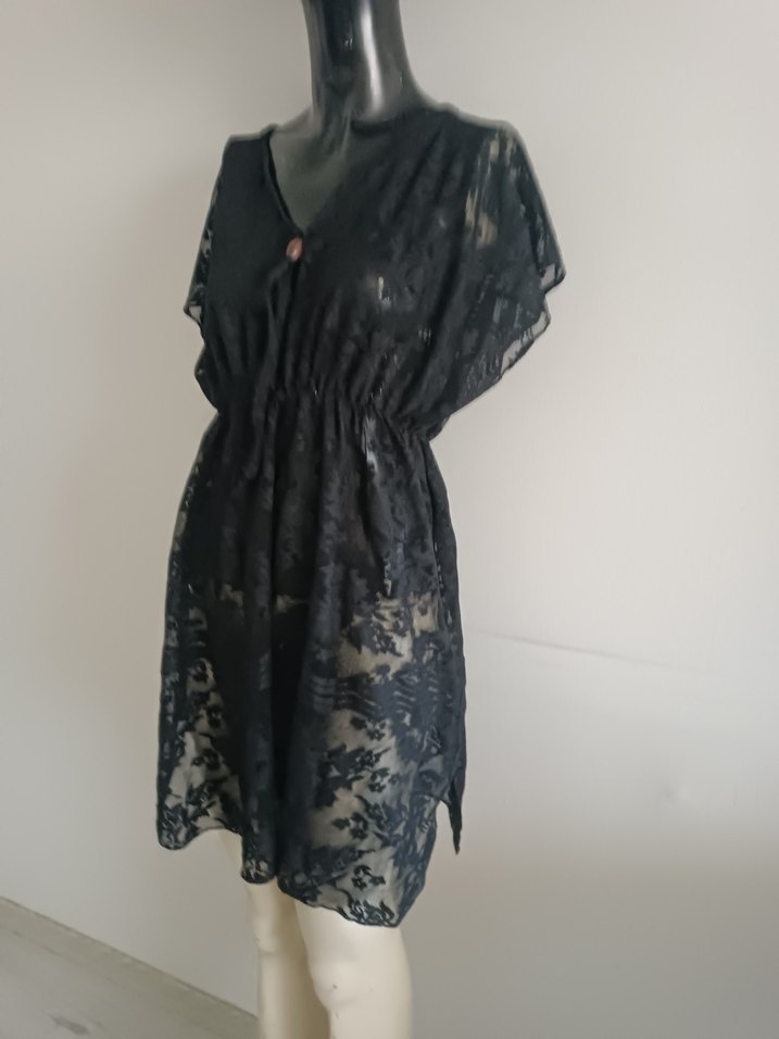 Dantel Detaylı Siyah pareo SM uyumlu - Görsel 4