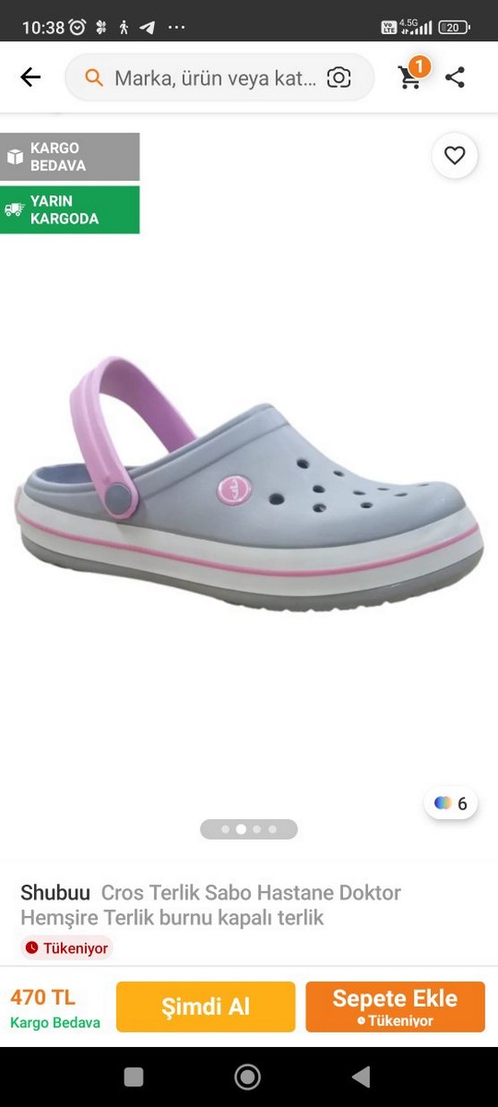 Crocs Gri Kadın Terlik Velcro Kayışlı 39 numara - Görsel 4