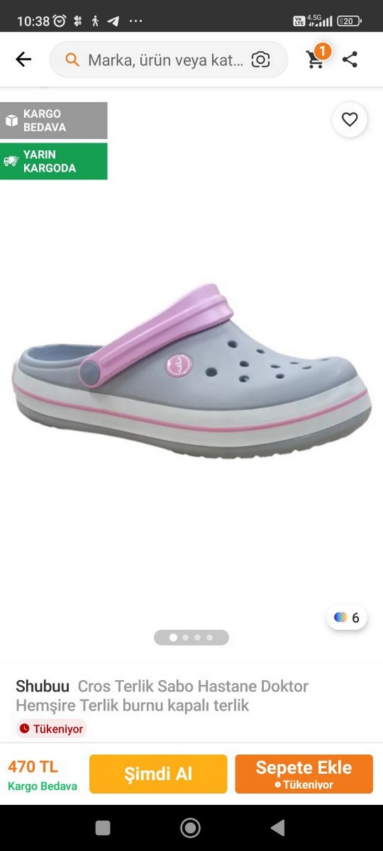 Crocs Gri Kadın Terlik Velcro Kayışlı 39 numara - Görsel 3