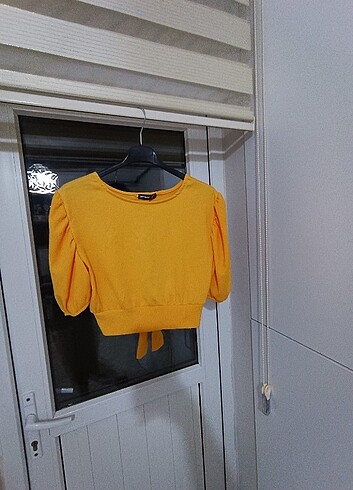 s Beden turuncu Renk S beden crop bluz
