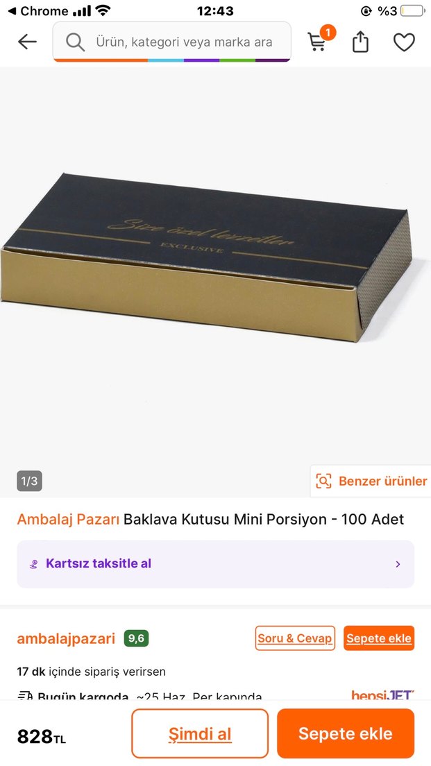 Baklava kutusu mini porsiyon 100 adet — görsel 4/4