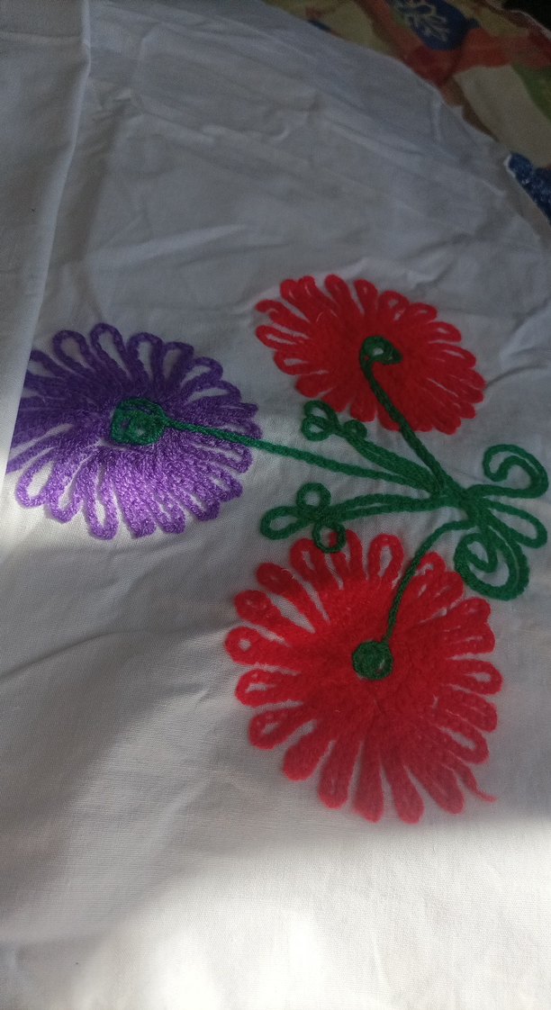 Renkli Nakışlı yastık kumasi - Görsel 2