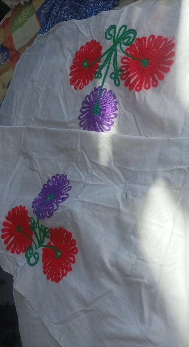 Renkli Nakışlı yastık kumasi - Görsel 3