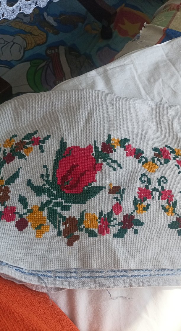 Çiçek Desenli Nakışlı Çok Renkli El İşi vitrin - Görsel 3