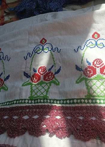 Renkli etamin buz dolap örtüsü - Görsel 3