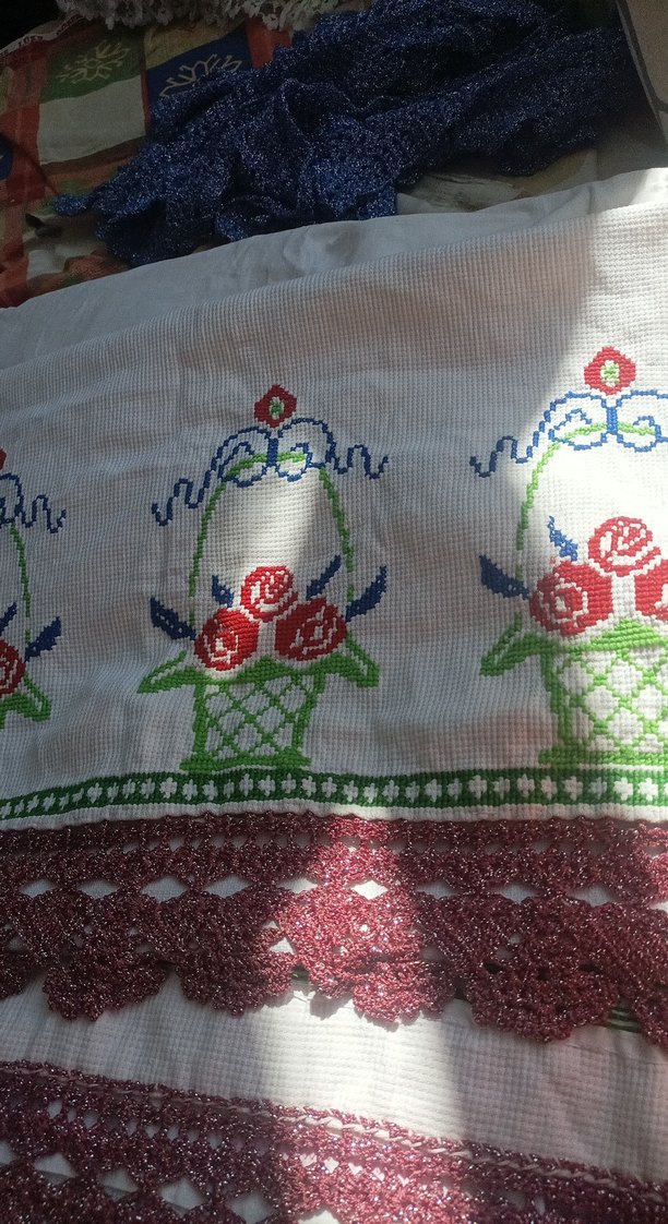 Renkli etamin buz dolap örtüsü - Görsel 3