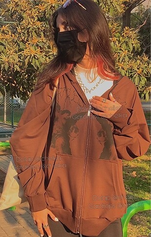 Kahverengi indie oversize ceket
