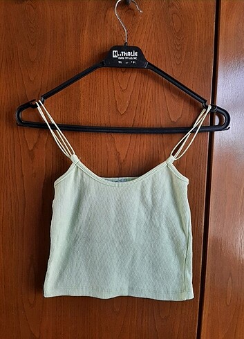 Diğer pembe yeşil askılı crop