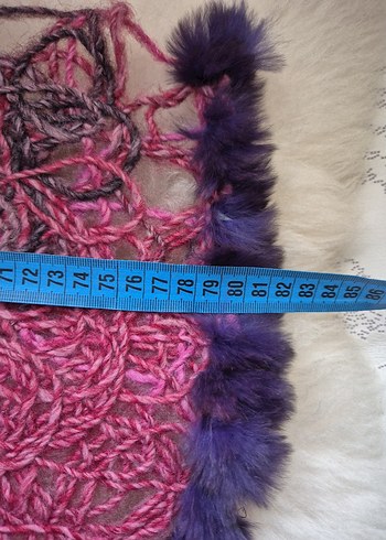 Yün tavşan Kürkü Detaylı Boyun Atkısı - Görsel 8