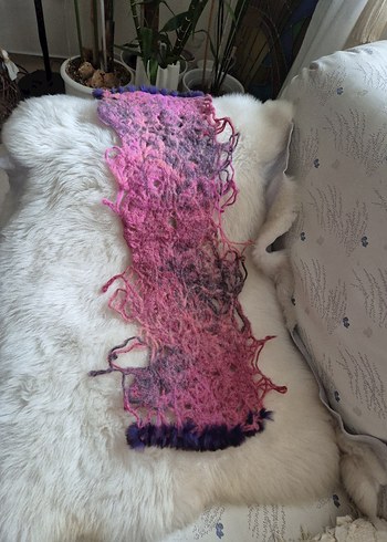 Yün tavşan Kürkü Detaylı Boyun Atkısı - Görsel 6