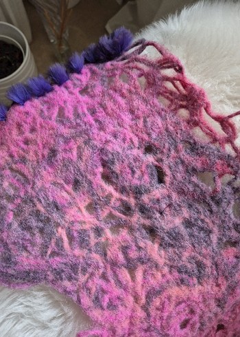 Yün tavşan Kürkü Detaylı Boyun Atkısı - Görsel 5