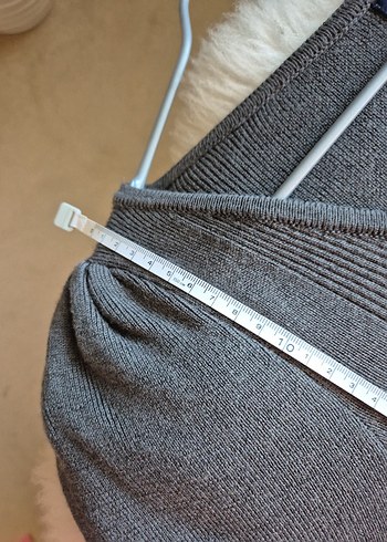 Italyan Killah Gri V Yaka Kadın Triko Elbise - Görsel 7