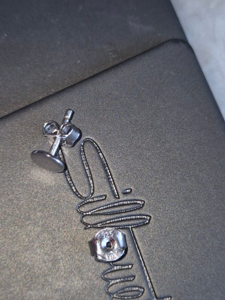 925 Ayar Gümüş Minimalist Unisex Küpe - Görsel 4