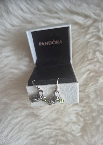 Orjinal PANDORA marka Peridot Taşlı KÜPE - Görsel 6