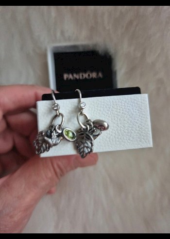 Orjinal PANDORA marka Peridot Taşlı KÜPE - Görsel 2