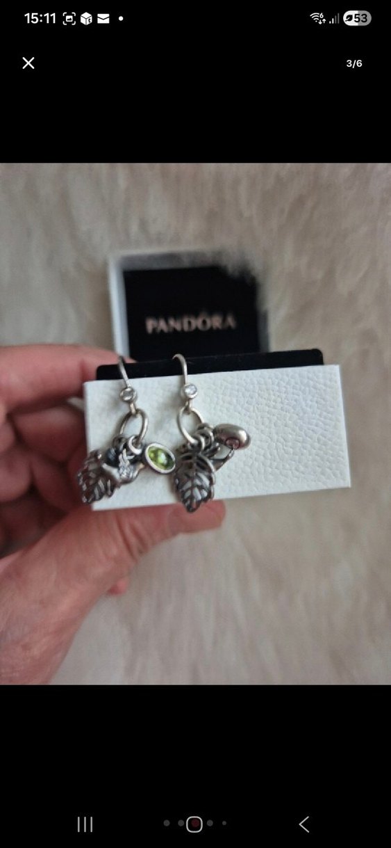 Orjinal PANDORA marka Peridot Taşlı KÜPE - Görsel 2