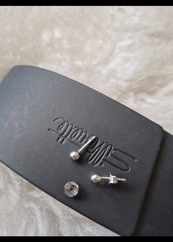 925 Ayar Gümüş Minik Top Küpe( Unisex) - Görsel 2