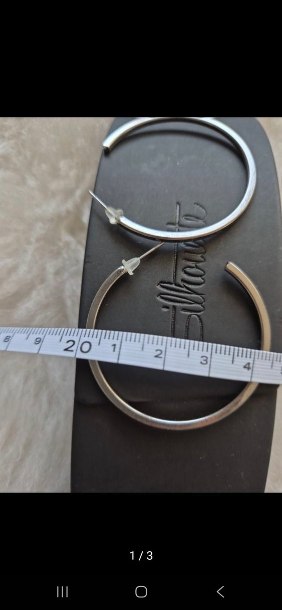 Gri Minimalist Midi Halka Küpe - Görsel 3