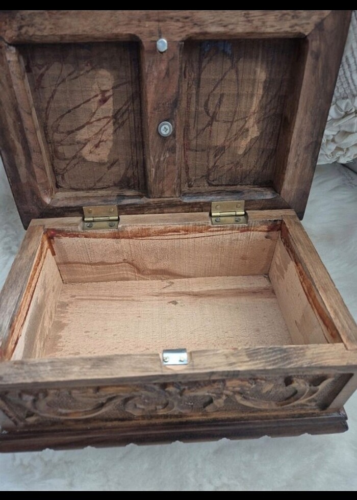 Antika Ceviz Takı Sandığı - Görsel 3