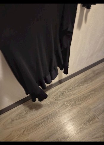 s Beden Beymen Stüdyo Siyah V Yaka Uzun Kollu Gotik Elbise