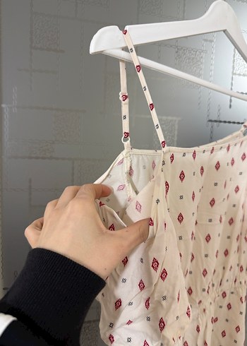 Bohem Etnik Desenli Mini Elbise - Görsel 4