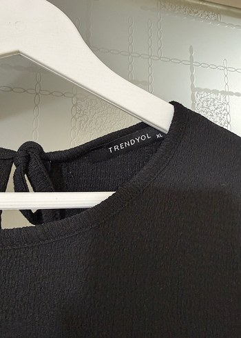 Siyah Uzun Kollu Midi Katlı Elbise - Görsel 2