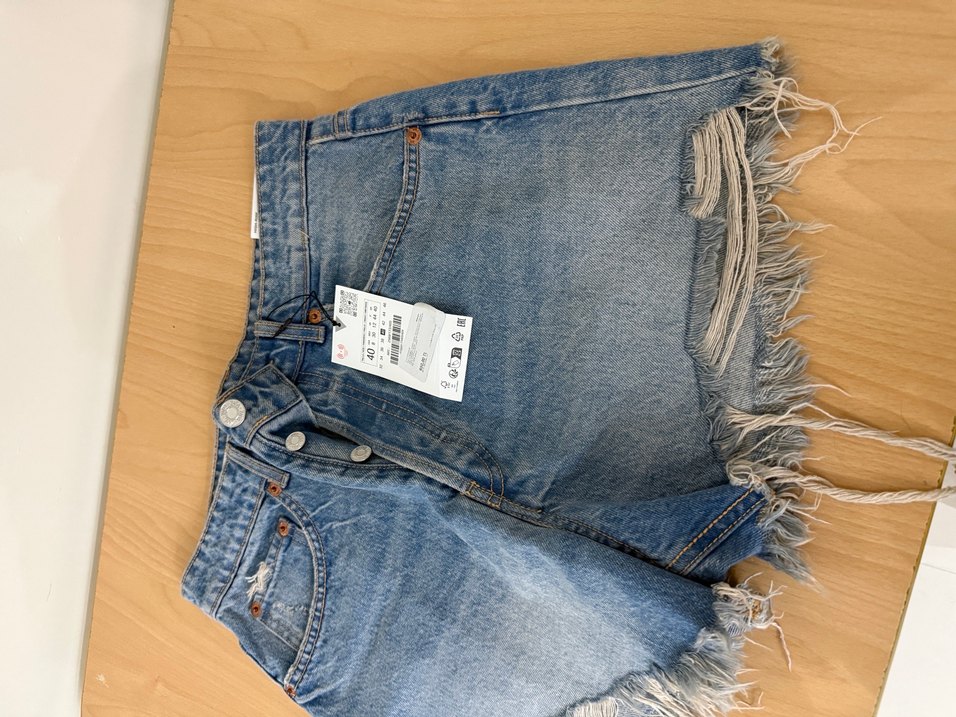 Düğmeli Gri Mini Kot Şort - Görsel 2