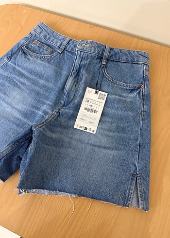Kadın Mavi Denim Mini Şort - Görsel 2