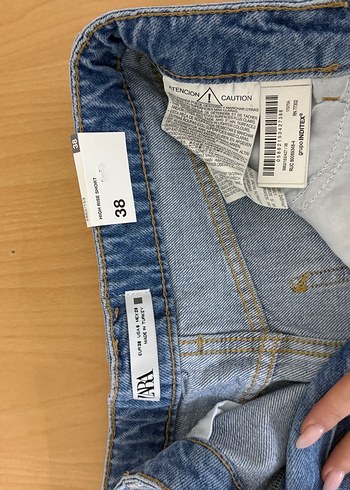 Kadın Mavi Denim Mini Şort - Görsel 3