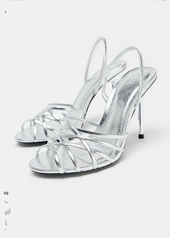 Zara Zara Metalik İnce Topuklu Sandalet | 37 numara