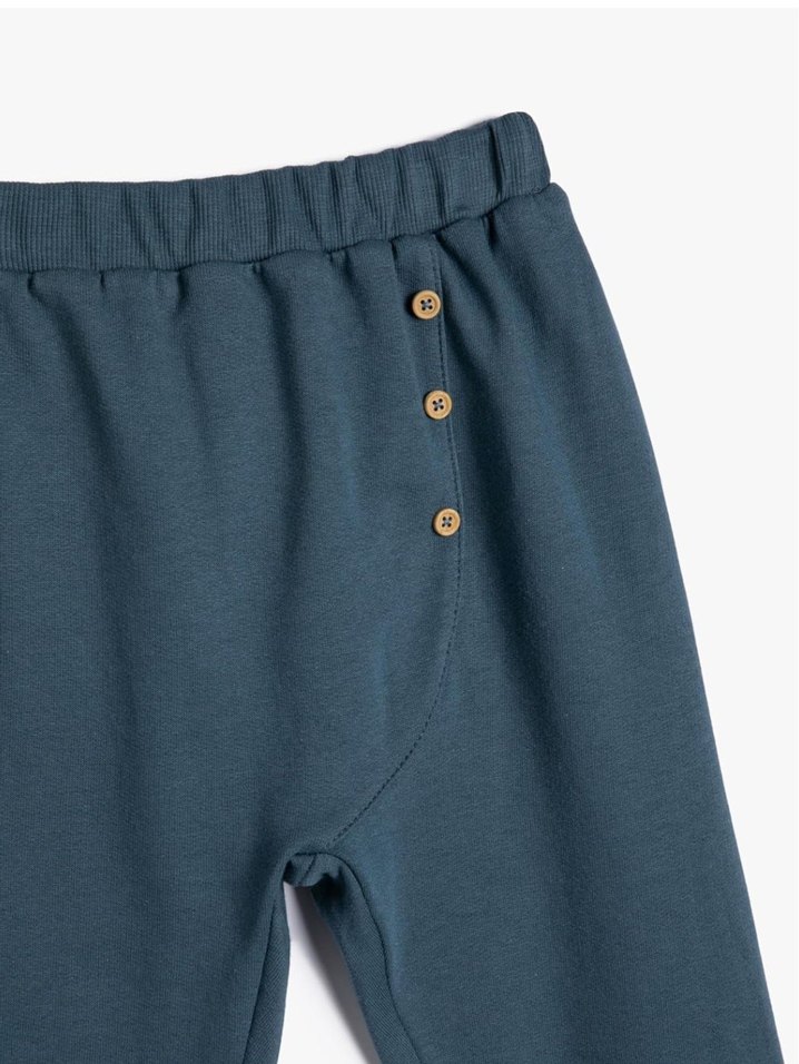 Koton Kids Erkek Çocuk Düğmeli Mavi Rahat Jogger Eşofman Altı — görsel 3/3